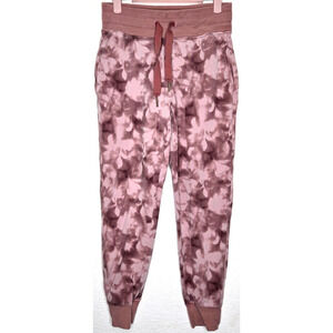 Athleta Women Balance Printed Jogger Sweatpants XS Pink Hearth Rose Workout Yoga